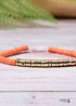 Boho Bracelet, White Blue Colorful Shell Gold